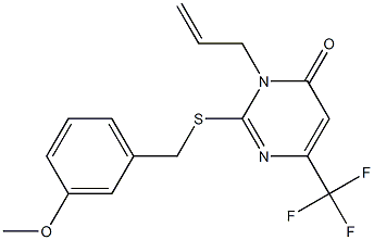 3-allyl-2-[(3-methoxybenzyl)sulfanyl]-6-(trifluoromethyl)-4(3H)-pyrimidinone 化学構造式