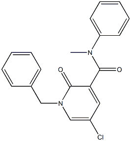 1-benzyl-5-chloro-N-methyl-2-oxo-N-phenyl-1,2-dihydro-3-pyridinecarboxamide 化学構造式