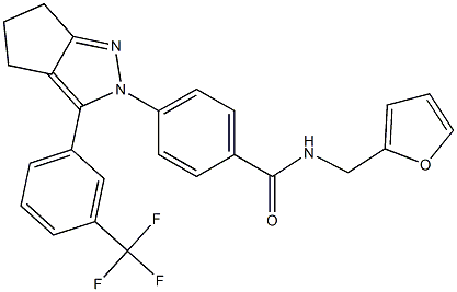 N-(2-furylmethyl)-4-[3-[3-(trifluoromethyl)phenyl]-5,6-dihydrocyclopenta[c]pyrazol-2(4H)-yl]benzenecarboxamide Struktur