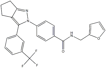 N-(2-furylmethyl)-4-[3-[3-(trifluoromethyl)phenyl]-5,6-dihydrocyclopenta[c]pyrazol-2(4H)-yl]benzenecarboxamide 化学構造式