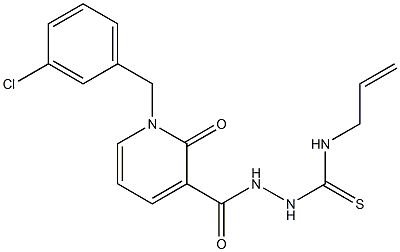 N-allyl-2-{[1-(3-chlorobenzyl)-2-oxo-1,2-dihydro-3-pyridinyl]carbonyl}-1-hydrazinecarbothioamide Struktur