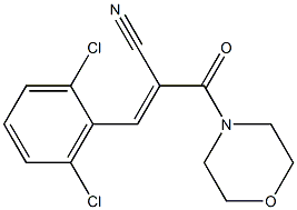 3-(2,6-dichlorophenyl)-2-(morpholinocarbonyl)acrylonitrile 化学構造式