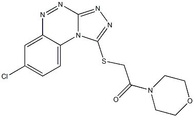 2-[(7-chlorobenzo[e][1,2,4]triazolo[3,4-c][1,2,4]triazin-1-yl)thio]-1-morpholinoethan-1-one,,结构式