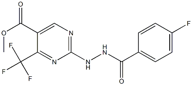 methyl 2-[2-(4-fluorobenzoyl)hydrazino]-4-(trifluoromethyl)pyrimidine-5-carboxylate|