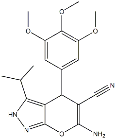 6-amino-3-isopropyl-4-(3,4,5-trimethoxyphenyl)-2,4-dihydropyrano[2,3-c]pyrazole-5-carbonitrile