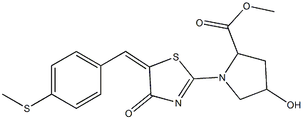 methyl 4-hydroxy-1-(5-{(E)-[4-(methylsulfanyl)phenyl]methylidene}-4-oxo-4,5-dihydro-1,3-thiazol-2-yl)-2-pyrrolidinecarboxylate