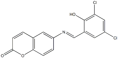 6-[(3,5-dichloro-2-hydroxybenzylidene)amino]-2H-chromen-2-one Structure