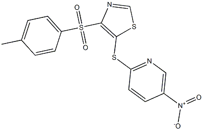 4-[(4-methylphenyl)sulfonyl]-5-[(5-nitro-2-pyridyl)thio]-1,3-thiazole