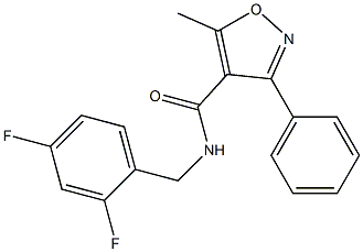 N4-(2,4-difluorobenzyl)-5-methyl-3-phenylisoxazole-4-carboxamide,,结构式