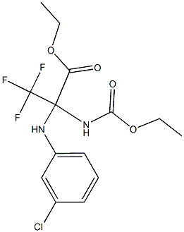 ethyl 2-(3-chloroanilino)-2-[(ethoxycarbonyl)amino]-3,3,3-trifluoropropanoate,,结构式