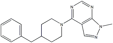 4-(4-benzylpiperidino)-1-methyl-1H-pyrazolo[3,4-d]pyrimidine,,结构式