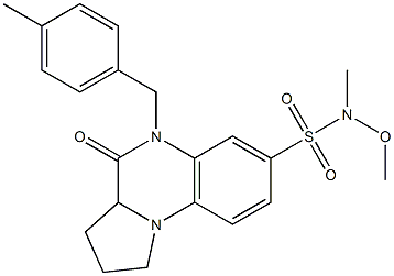 N-methoxy-N-methyl-5-(4-methylbenzyl)-4-oxo-1,2,3,3a,4,5-hexahydropyrrolo[1,2-a]quinoxaline-7-sulfonamide Structure