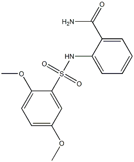 2-{[(2,5-dimethoxyphenyl)sulfonyl]amino}benzenecarboxamide Struktur