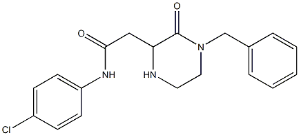 N1-(4-chlorophenyl)-2-(4-benzyl-3-oxo-2-piperazinyl)acetamide Structure