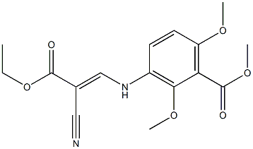 methyl 3-[(2-cyano-3-ethoxy-3-oxoprop-1-enyl)amino]-2,6-dimethoxybenzoate,,结构式