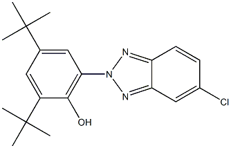 2,4-di(tert-butyl)-6-(5-chloro-2H-1,2,3-benzotriazol-2-yl)phenol 化学構造式