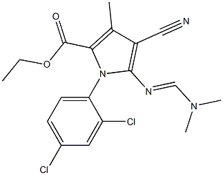 ethyl 4-cyano-1-(2,4-dichlorophenyl)-5-{[(dimethylamino)methylidene]amino}-3-methyl-1H-pyrrole-2-carboxylate Structure