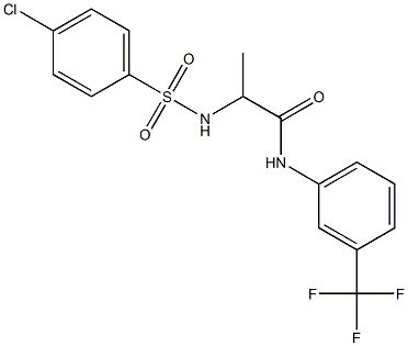 2-{[(4-chlorophenyl)sulfonyl]amino}-N-[3-(trifluoromethyl)phenyl]propanamide 化学構造式