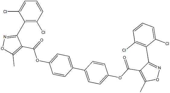4'-({[3-(2,6-dichlorophenyl)-5-methylisoxazol-4-yl]carbonyl}oxy)[1,1'-biphenyl]-4-yl 3-(2,6-dichlorophenyl)-5-methylisoxazole-4-carboxylate Structure