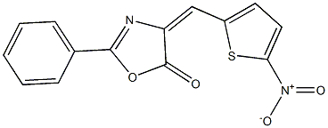 4-[(5-nitro-2-thienyl)methylidene]-2-phenyl-4,5-dihydro-1,3-oxazol-5-one Structure