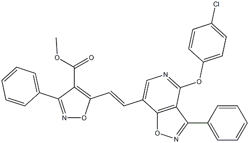 methyl 5-{(E)-2-[4-(4-chlorophenoxy)-3-phenylisoxazolo[4,5-c]pyridin-7-yl]ethenyl}-3-phenyl-4-isoxazolecarboxylate