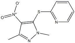 2-[(1,3-dimethyl-4-nitro-1H-pyrazol-5-yl)thio]pyridine 化学構造式