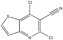 5,7-dichlorothieno[3,2-b]pyridine-6-carbonitrile,,结构式