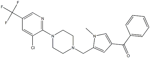 [5-({4-[3-chloro-5-(trifluoromethyl)-2-pyridinyl]piperazino}methyl)-1-methyl-1H-pyrrol-3-yl](phenyl)methanone 结构式