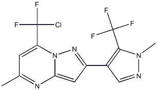 7-[chloro(difluoro)methyl]-5-methyl-2-[1-methyl-5-(trifluoromethyl)-1H-pyrazol-4-yl]pyrazolo[1,5-a]pyrimidine Struktur