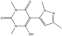 5-(1,3-dimethyl-1H-pyrazol-5-yl)-6-hydroxy-1,3-dimethyl-2,4(1H,3H)-pyrimidinedione,,结构式