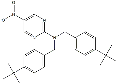 N,N-bis[4-(tert-butyl)benzyl]-5-nitro-2-pyrimidinamine Struktur