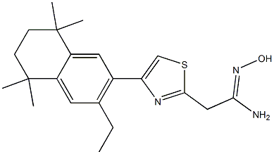 2-[4-(3-ethyl-5,5,8,8-tetramethyl-5,6,7,8-tetrahydronaphthalen-2-yl)-1,3-thiazol-2-yl]-N'-hydroxyethanimidamide Structure