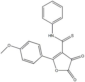 N3-phenyl-2-(4-methoxyphenyl)-4,5-dioxo-4,5-dihydrofuran-3-carbothioamide Structure