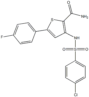3-{[(4-chlorophenyl)sulfonyl]amino}-5-(4-fluorophenyl)thiophene-2-carboxamide 化学構造式