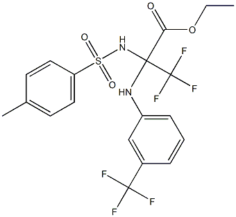 ethyl 3,3,3-trifluoro-2-{[(4-methylphenyl)sulfonyl]amino}-2-[3-(trifluoromethyl)anilino]propanoate Structure