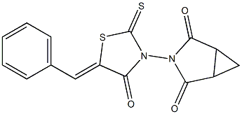 3-{4-oxo-5-[(Z)-phenylmethylidene]-2-thioxo-1,3-thiazolan-3-yl}-3-azabicyclo[3.1.0]hexane-2,4-dione,,结构式