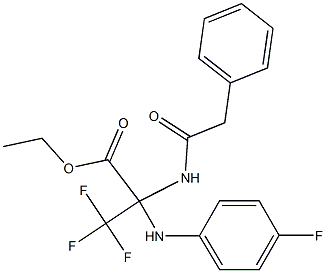 ethyl 3,3,3-trifluoro-2-(4-fluoroanilino)-2-[(2-phenylacetyl)amino]propanoate,,结构式