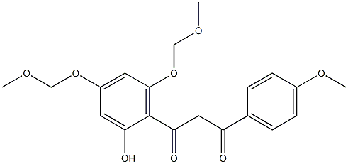 1-[2-hydroxy-4,6-di(methoxymethoxy)phenyl]-3-(4-methoxyphenyl)propane-1,3-dione 化学構造式