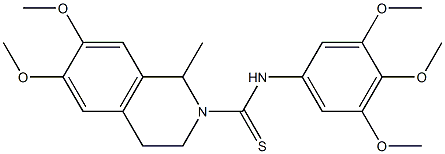 N2-(3,4,5-trimethoxyphenyl)-6,7-dimethoxy-1-methyl-1,2,3,4-tetrahydroisoquinoline-2-carbothioamide 化学構造式