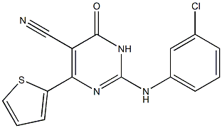 2-(3-chloroanilino)-6-oxo-4-(2-thienyl)-1,6-dihydropyrimidine-5-carbonitrile 结构式