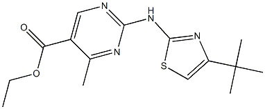 ethyl 2-{[4-(tert-butyl)-1,3-thiazol-2-yl]amino}-4-methylpyrimidine-5-carboxylate Struktur