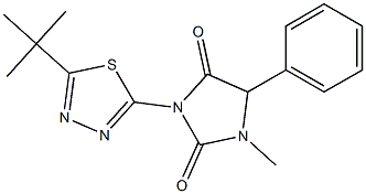 3-[5-(tert-butyl)-1,3,4-thiadiazol-2-yl]-1-methyl-5-phenylimidazolidine-2,4-dione Structure