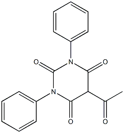 5-acetyl-1,3-diphenylhexahydropyrimidine-2,4,6-trione 化学構造式