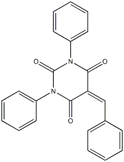 5-benzylidene-1,3-diphenylhexahydropyrimidine-2,4,6-trione 结构式