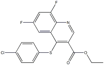 ethyl 4-[(4-chlorophenyl)thio]-6,8-difluoroquinoline-3-carboxylate 化学構造式