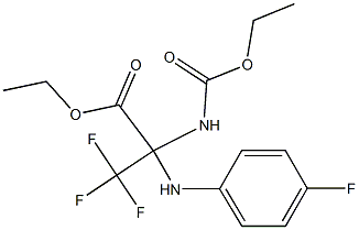 ethyl 2-[(ethoxycarbonyl)amino]-3,3,3-trifluoro-2-(4-fluoroanilino)propanoate 化学構造式