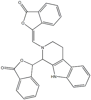 3-(2-{[3-oxo-2-benzofuran-1(3H)-yliden]methyl}-2,3,4,9-tetrahydro-1H-beta-carbolin-1-yl)-2-benzofuran-1(3H)-one Struktur