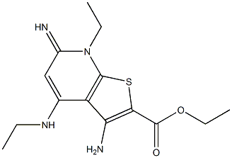 ethyl 3-amino-7-ethyl-4-(ethylamino)-6-imino-6,7-dihydrothieno[2,3-b]pyridine-2-carboxylate Structure