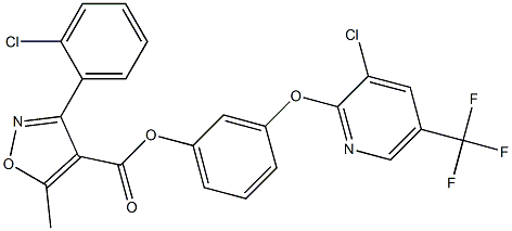 3-{[3-chloro-5-(trifluoromethyl)-2-pyridinyl]oxy}phenyl 3-(2-chlorophenyl)-5-methyl-4-isoxazolecarboxylate 结构式