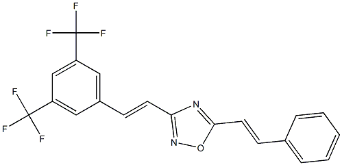 5-Styryl-3-[3,5-di(trifluoromethyl)styryl]-1,2,4-oxadiazole,,结构式